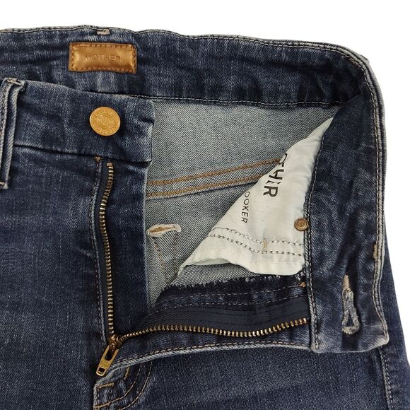 Mother High Waisted Looker Ankle Skinny Jeans Womens 23 Blue Stretch Bohemian - Picture 4 of 15